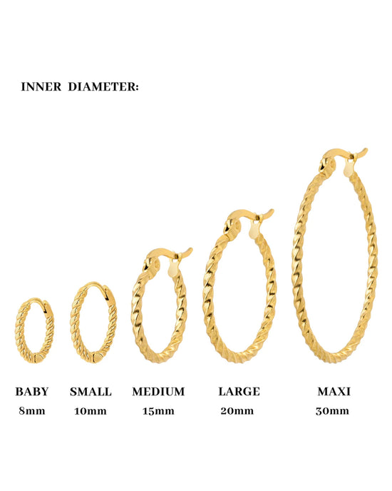 Twisted Hoop Set Small Rose Gold