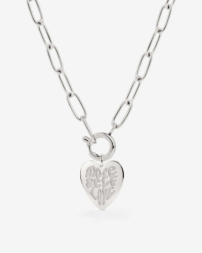 More Self-Love Oval Links Necklace Set Silver