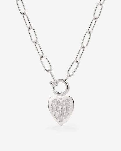 More Self-Love Oval Links Necklace Set Silver