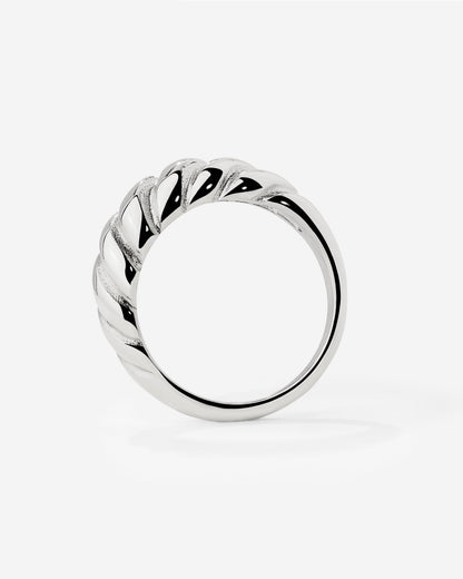 Towel Twist Ring Silver