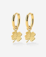 Lucky Clover Hoop Set Small Gold