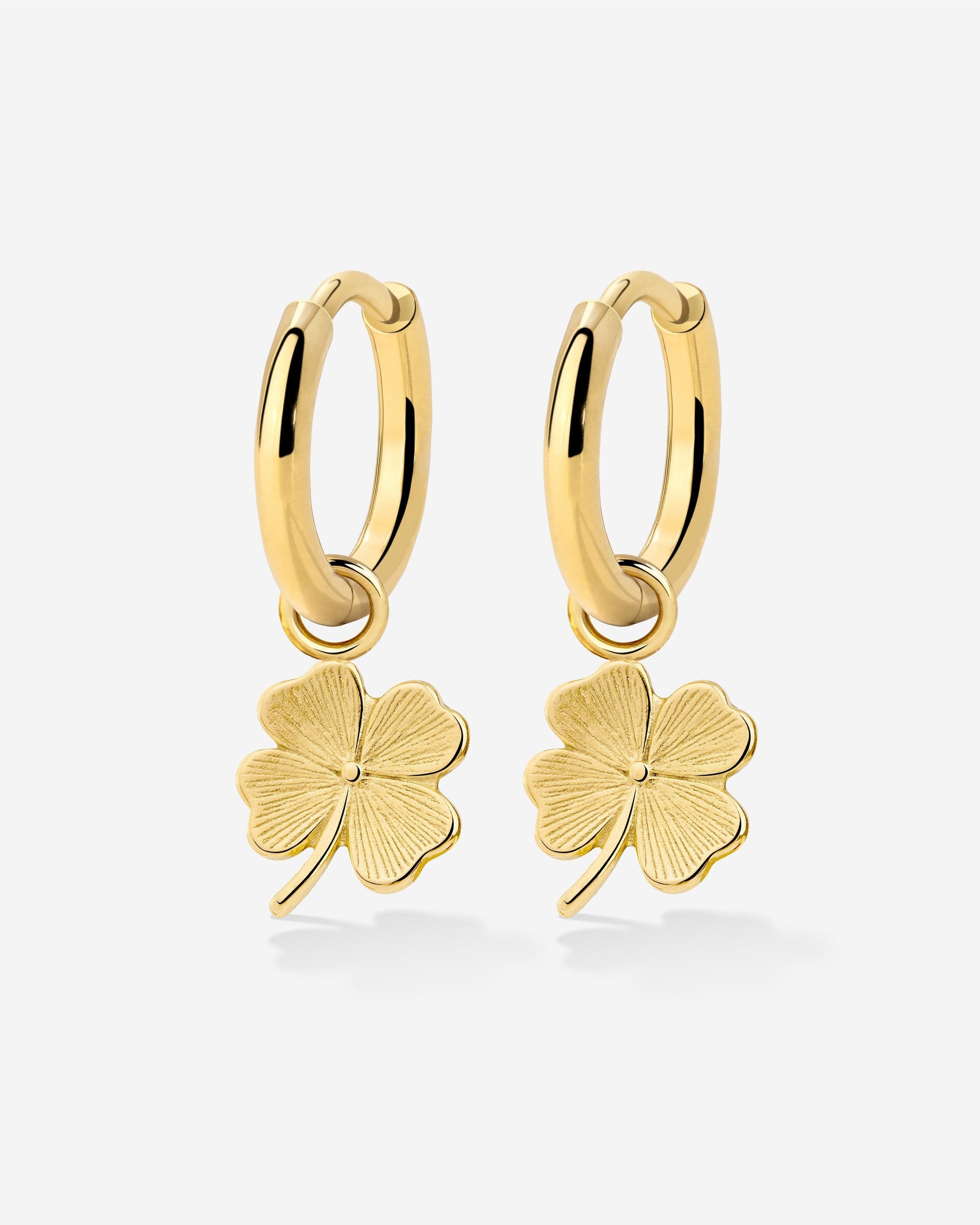 Lucky Clover Hoop Set Small Gold