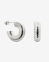 Spiral of Love Hoop Studs Small Silver