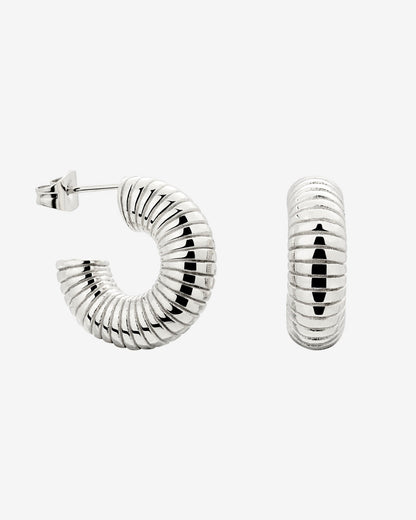 Spiral of Love Hoop Studs Small Silver