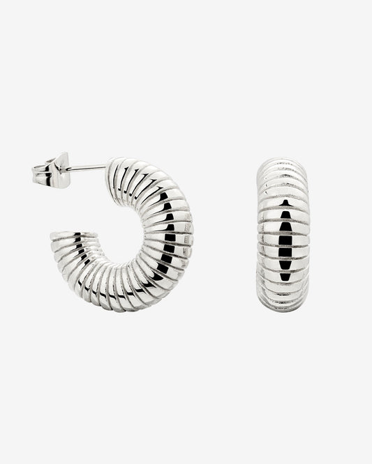 Spiral of Love Hoop Studs Small Silver