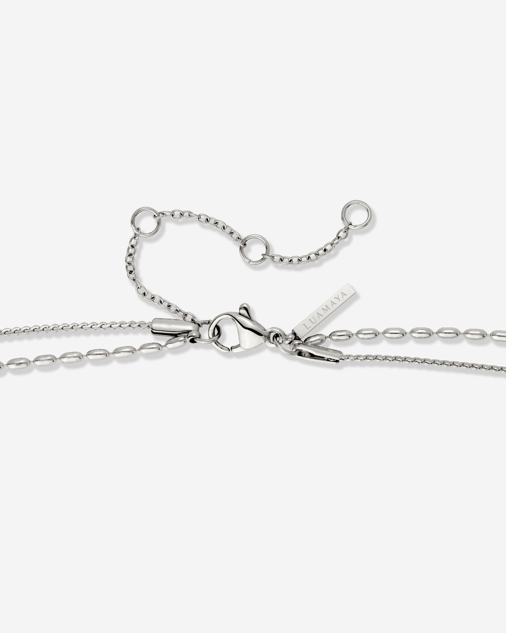 Droplet Double Necklace Silver