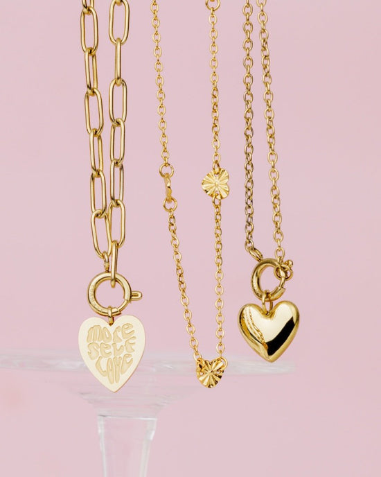 More Self-Love Oval Links Necklace Set gold