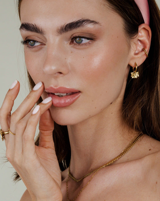 Eternal Bloom Hoop Set Small gold