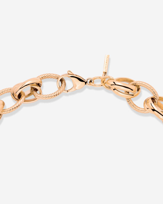 Chunky Twisted Links Necklace Rose Gold