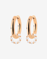 Chunky Pearl 'n' Beads Hoop Set Medium Rose Gold