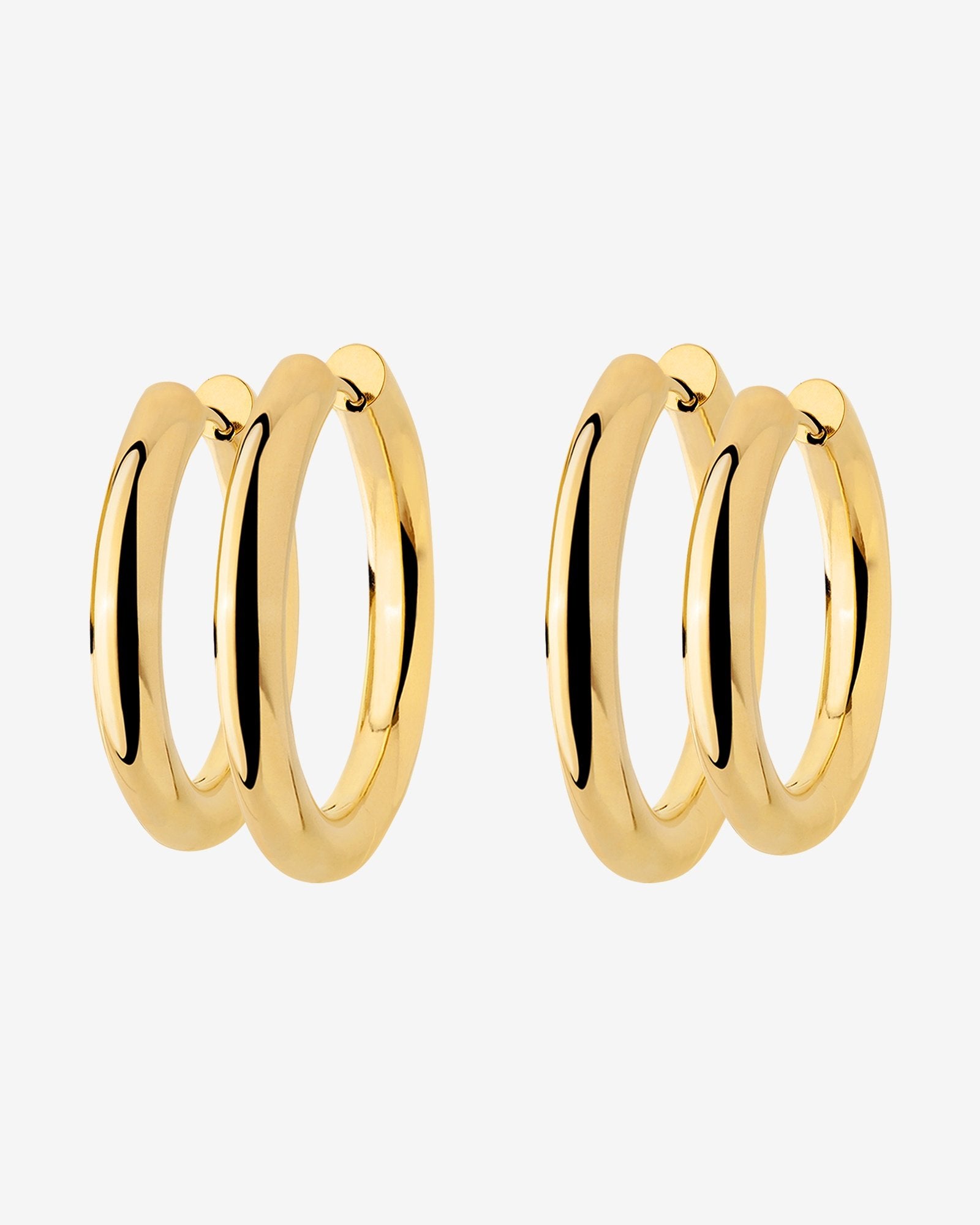 Chunky Lover Hoop Set Medium Gold
