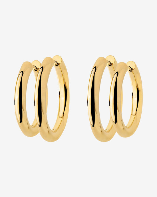 Chunky Lover Hoop Set Medium Gold