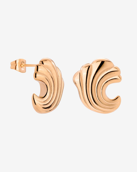 Bold Wave Studs Rose Gold