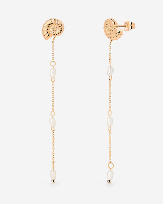Siren's Spell Pearl Drop Earrings Rose Gold