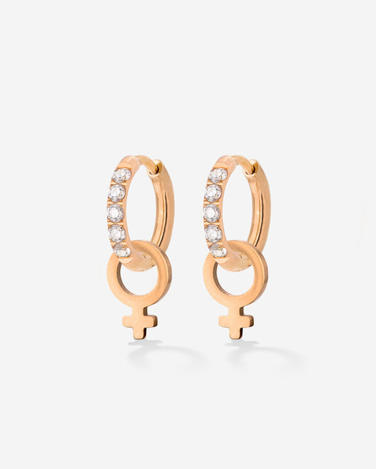Female Icon Glimmer Hoop Set Baby Rose Gold