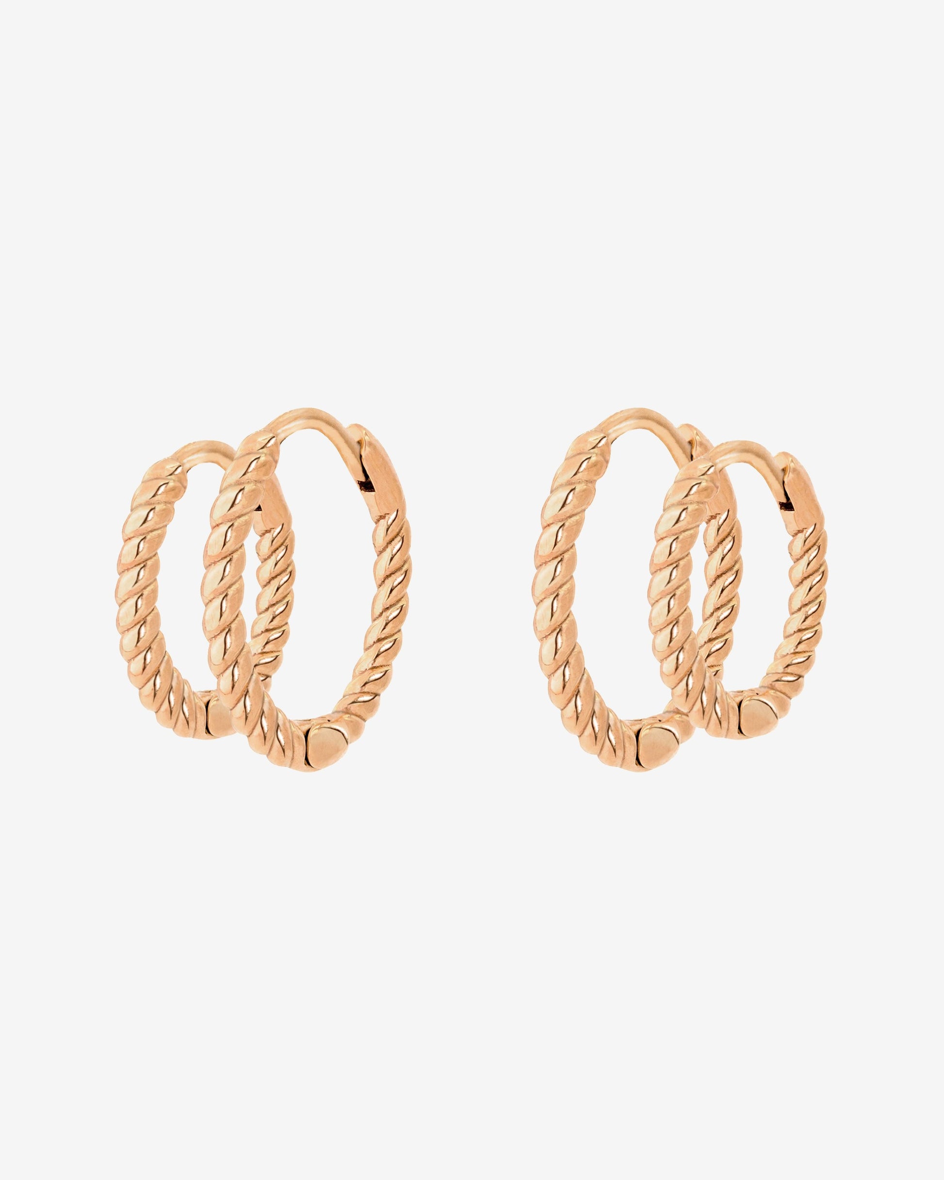 Twisted Hoop Set Small Rose Gold