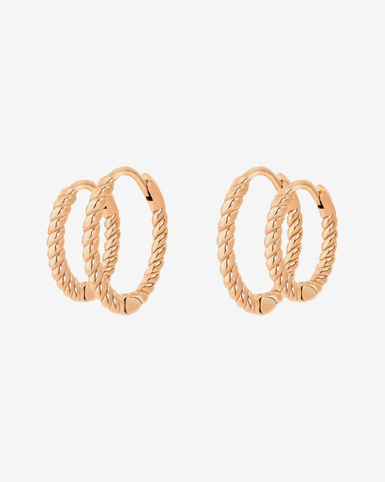 Twisted Hoop Set Small Rose Gold