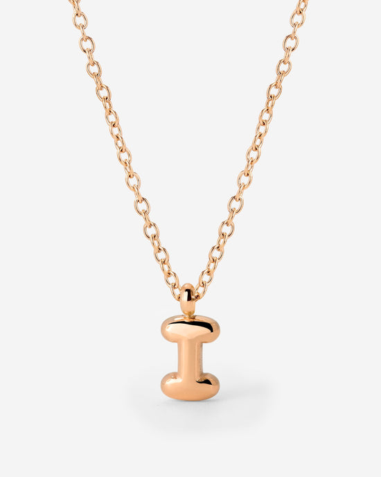 Bubble Letter Necklace Rose Gold