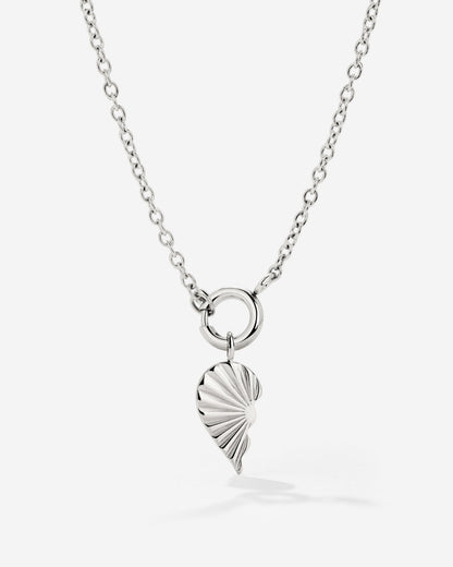 Twin Flame Left Classic Chain Necklace Set Silver
