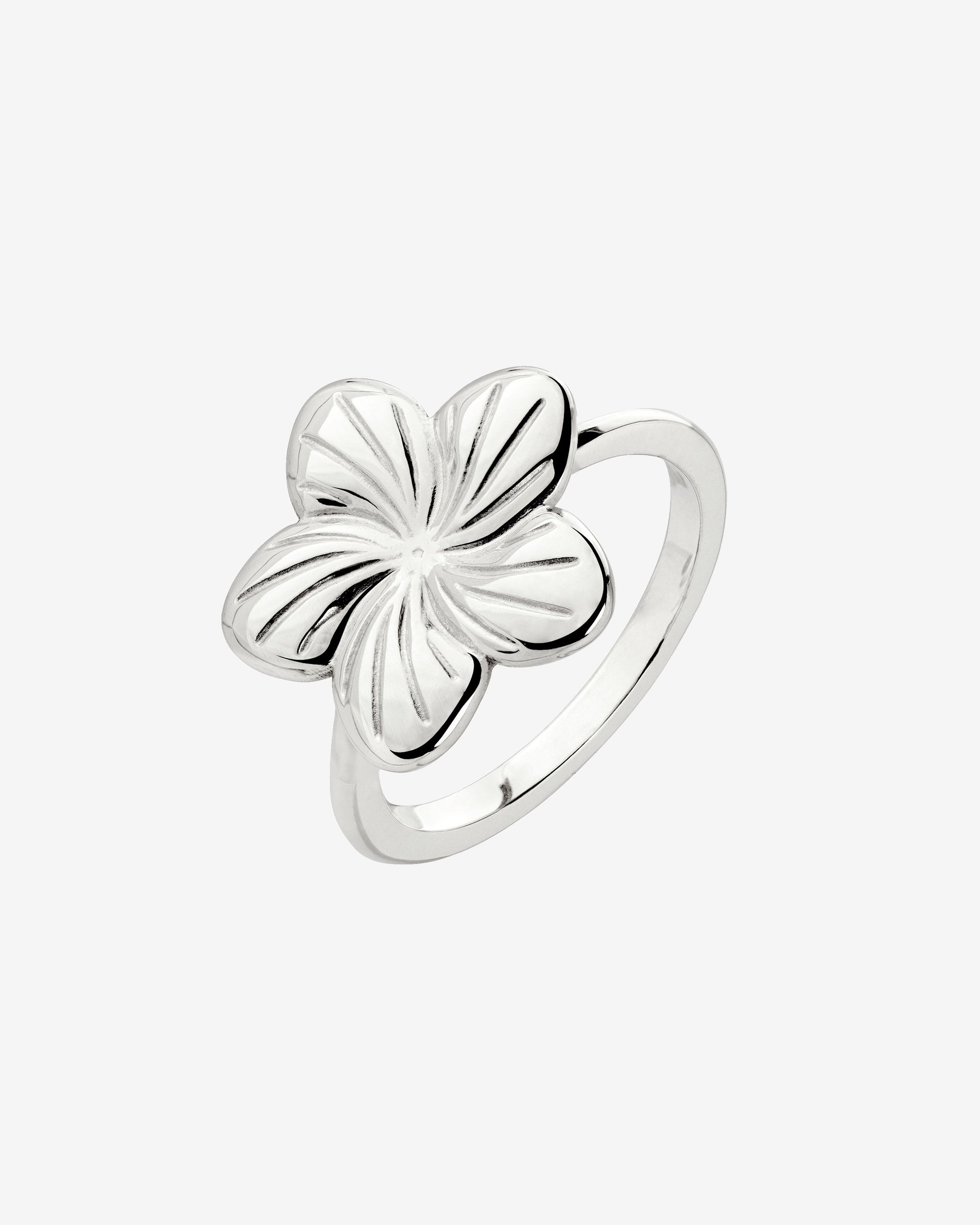 Floral Glow Ring Silver