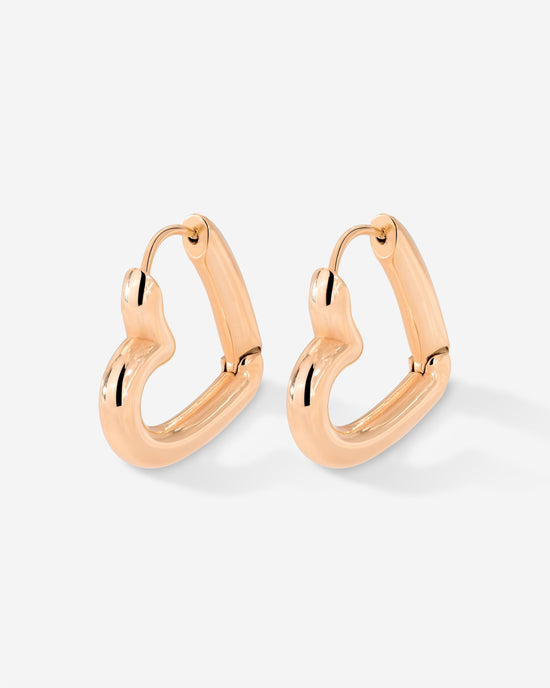 Phat Heart Hoops Large Rose Gold