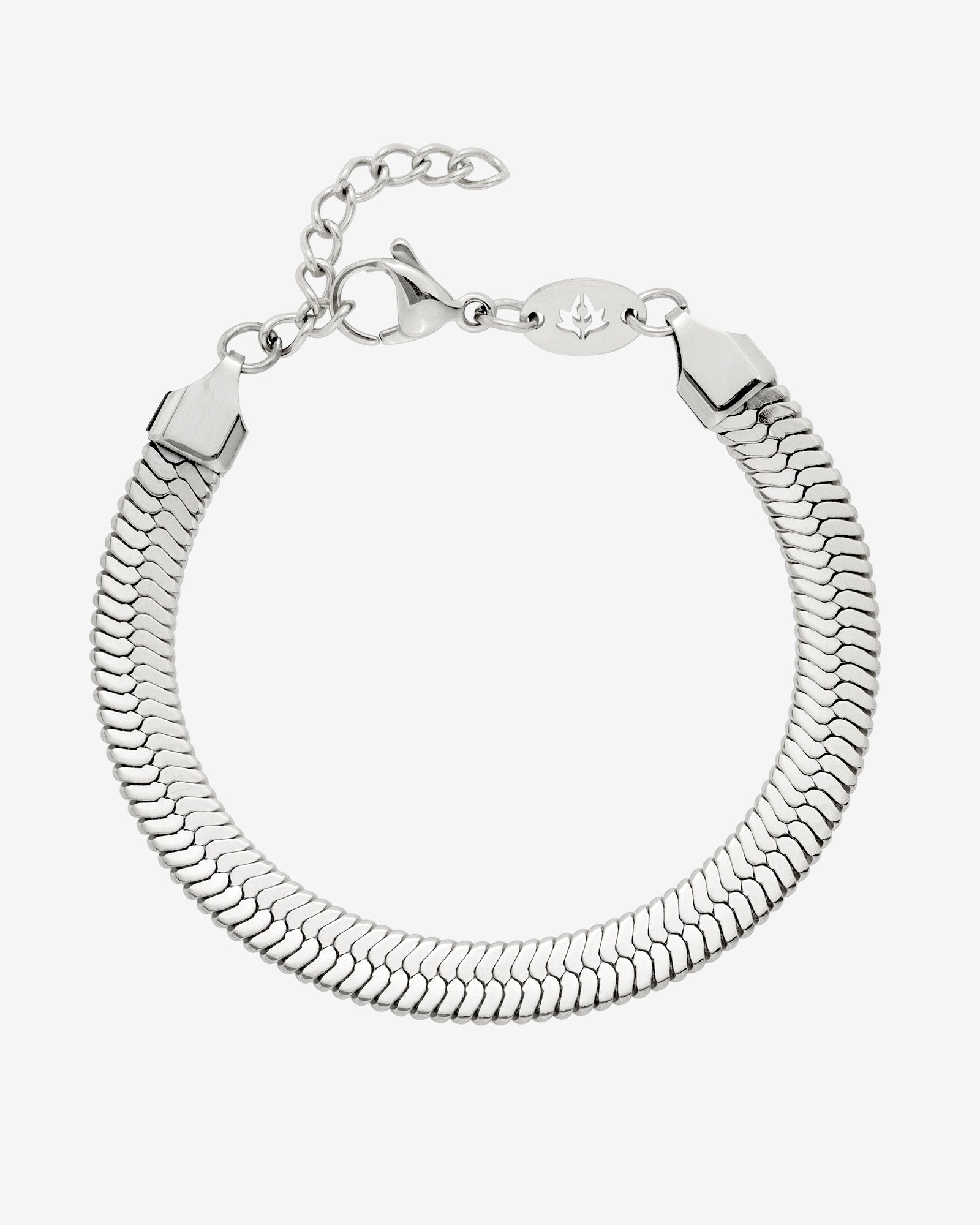 Bold Herringbone Bracelet Silver