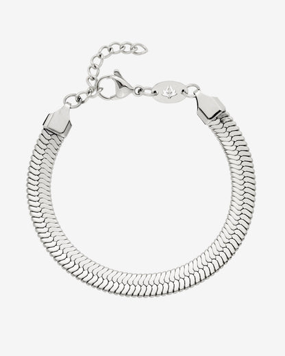 Bold Herringbone Bracelet Silver