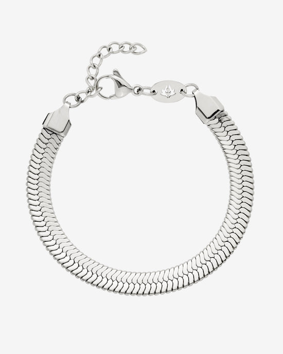 Bold Herringbone Bracelet Silver