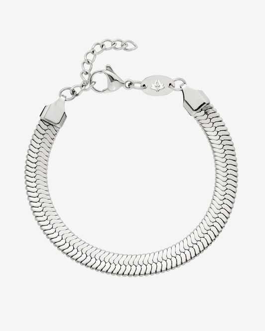 Bold Herringbone Bracelet Silver