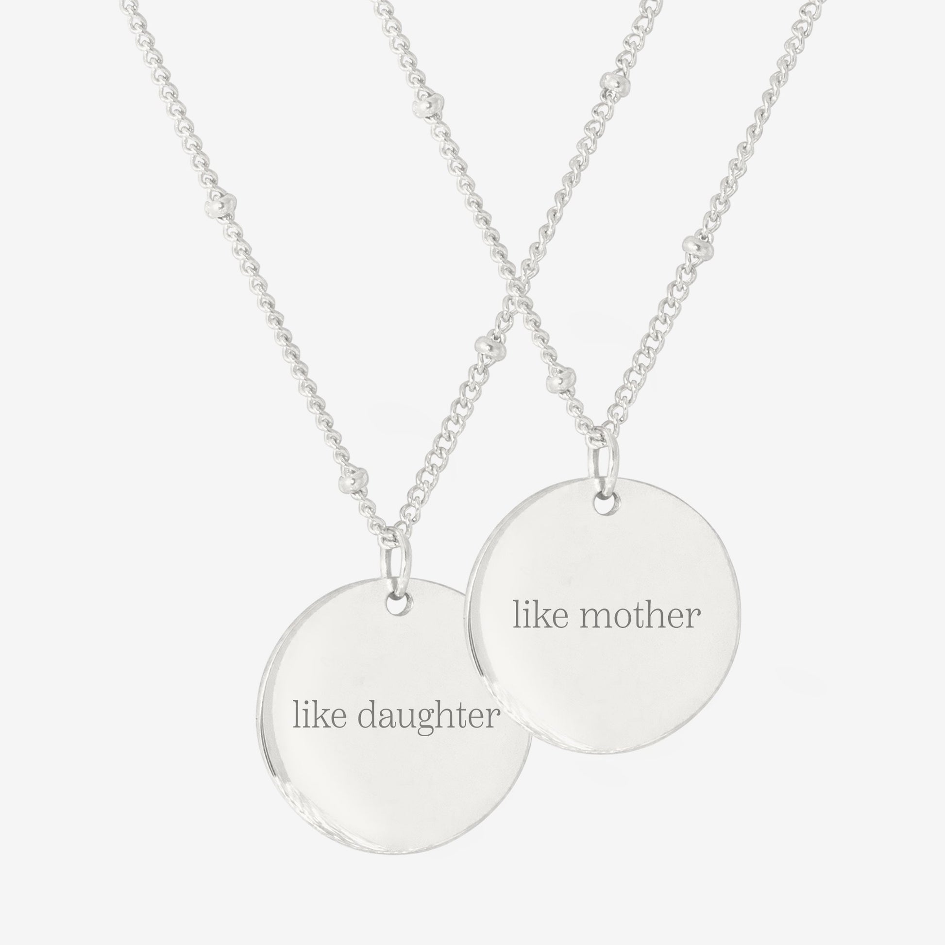 Mother & Daughter Necklace Silver
