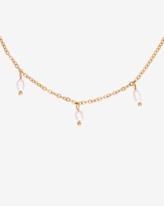 Perla Blanco Choker Rose Gold