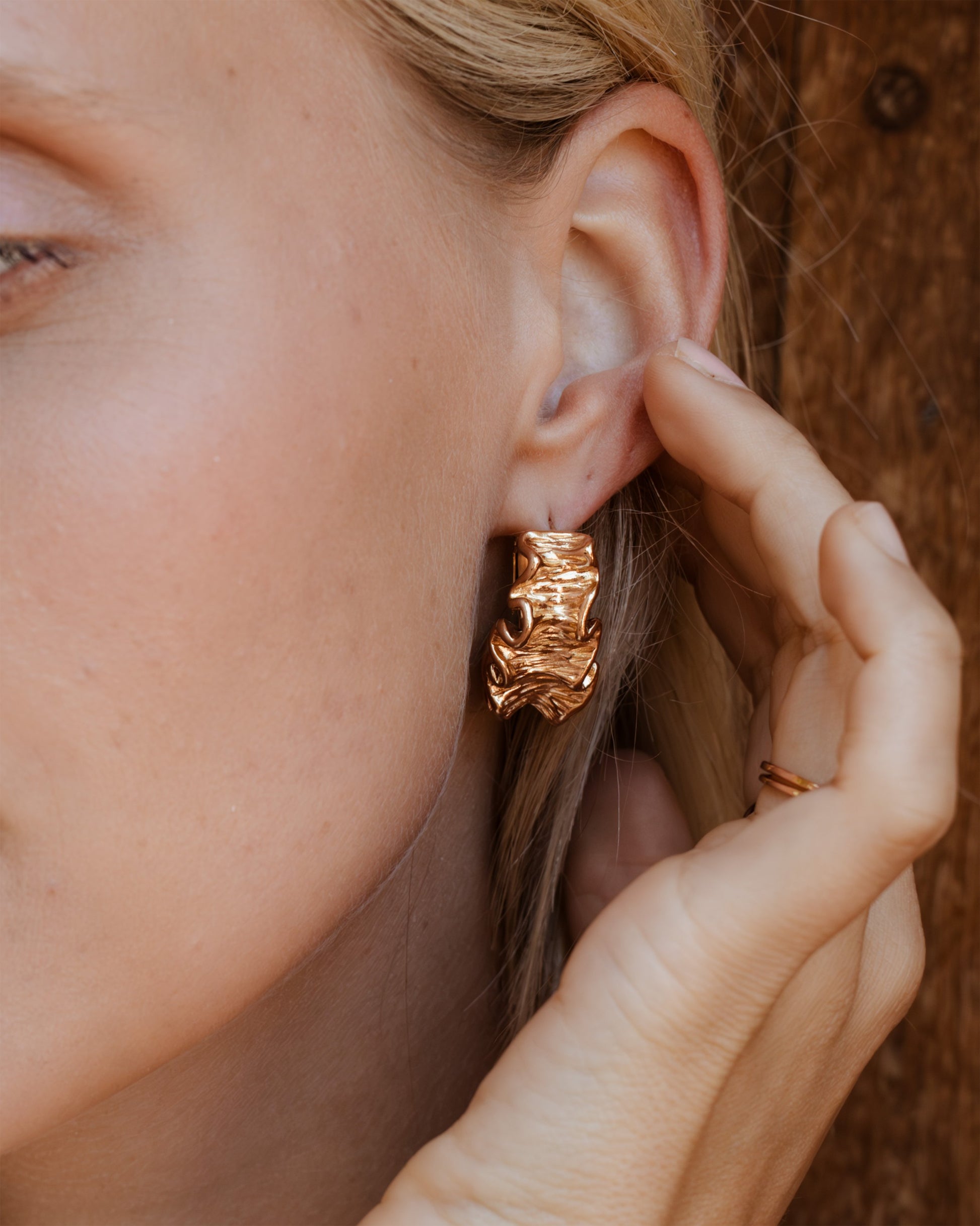 Cute Coral Hoops Rose Gold