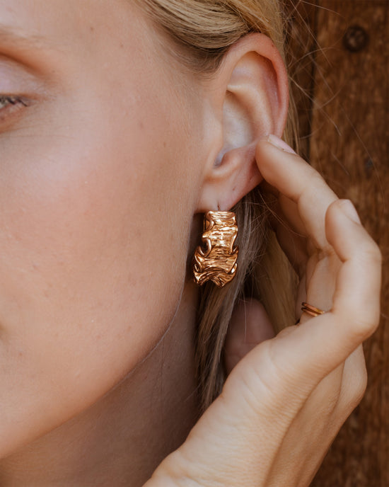 Cute Coral Hoops Rose Gold