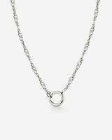 Singapore Chain Charm Necklace Silver