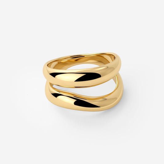 Seeker Ring Stud Earrings Gold