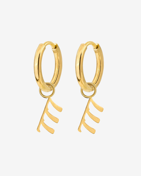 Angel Number 777 Hoop Set Small Gold