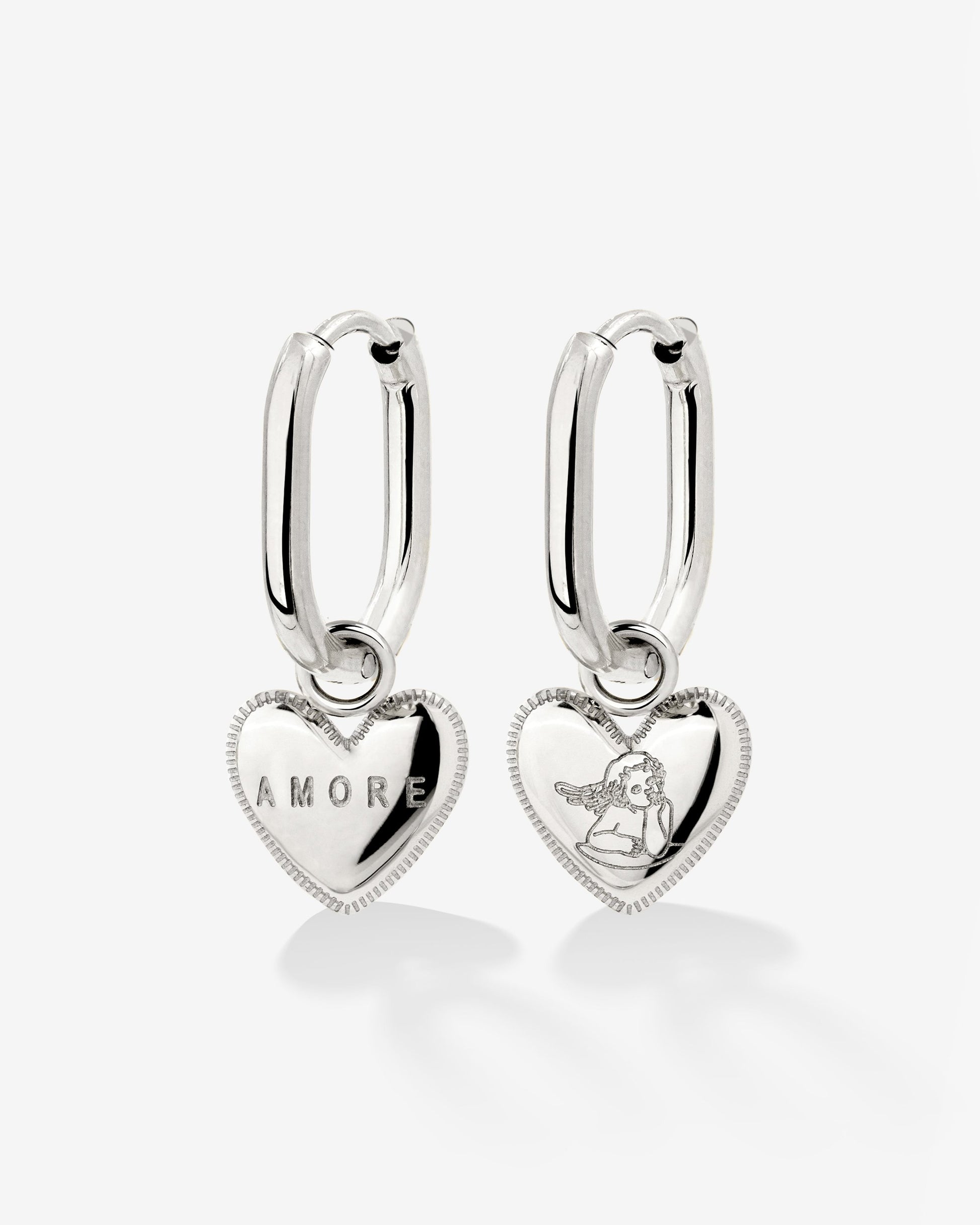 Amore Mio Oval Hoop Set Baby Silver