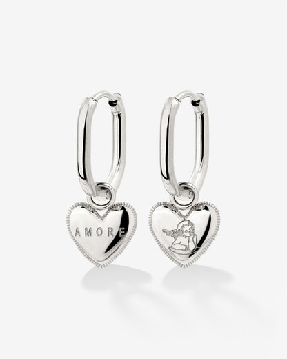 Amore Mio Oval Hoop Set Baby Silver
