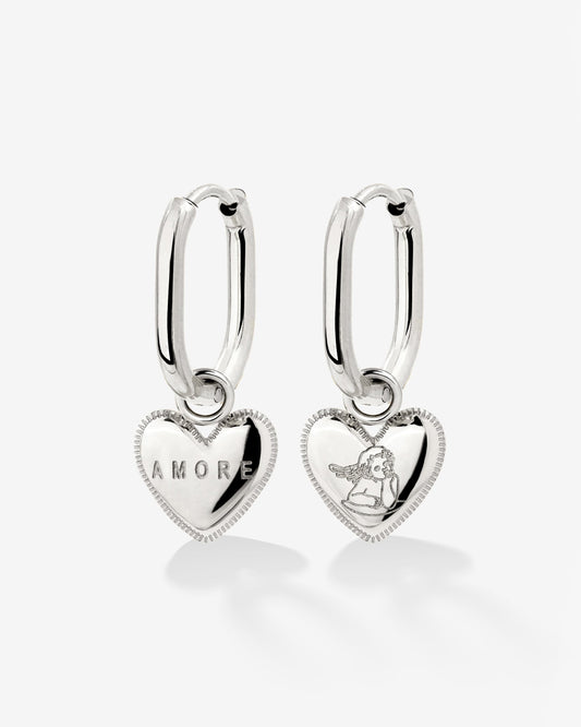 Amore Mio Oval Hoop Set Baby Silver