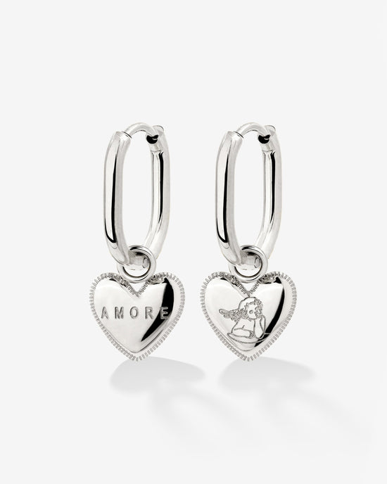 Amore Mio Oval Hoop Set Baby Silver
