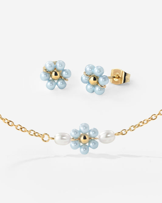 Forever Blue Daisy Bundle gold