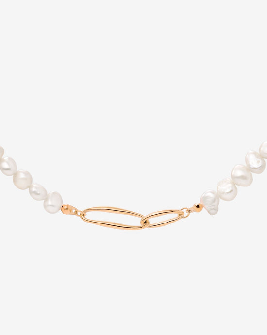 Fluidity Pearl Necklace Rose Gold