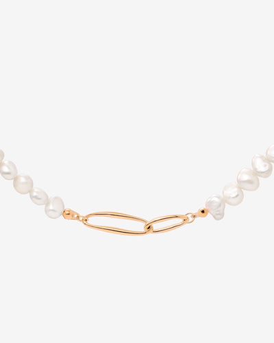 Fluidity Pearl Necklace Rose Gold