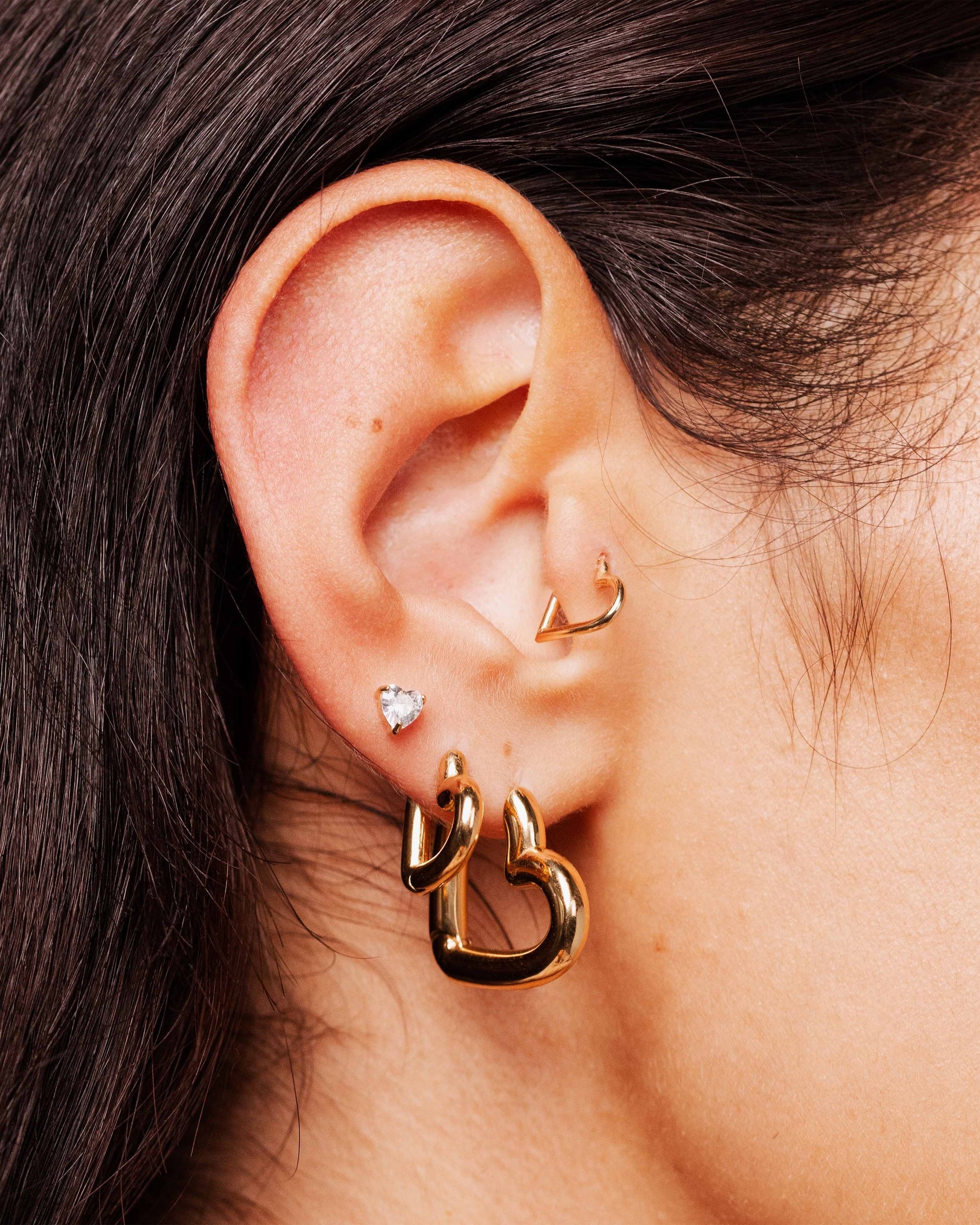 Phat Heart Hoops Small Rose Gold