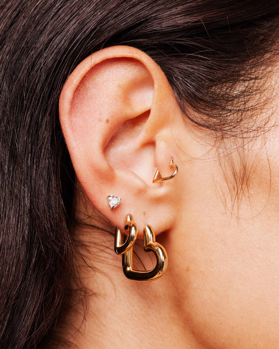 Phat Heart Hoops Small Rose Gold