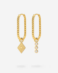 Oval Twisted Hoop Set Small