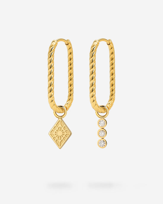 Oval Twisted Hoop Set Small