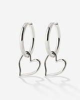 Melting Heart Hoop Set Medium Silver