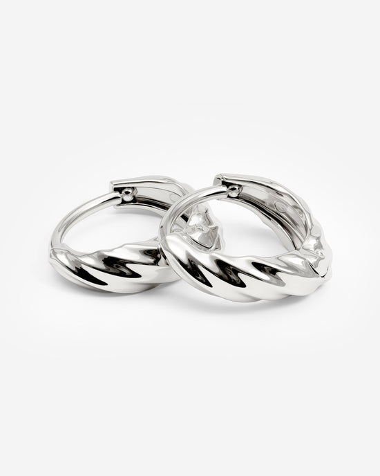 Mini Twist Hoops Silver