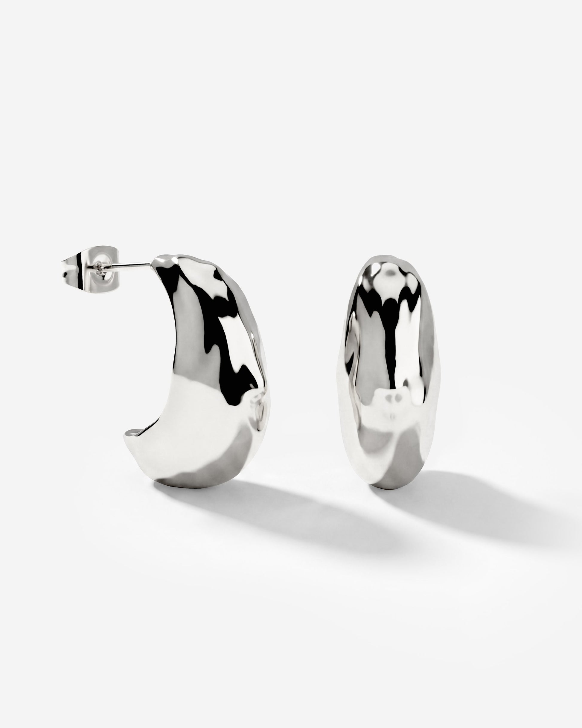Hammered Huggie Studs